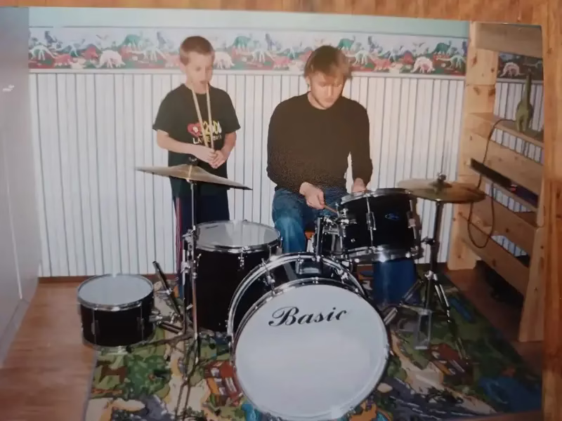 Jaro Väisänen young. Basic drums.